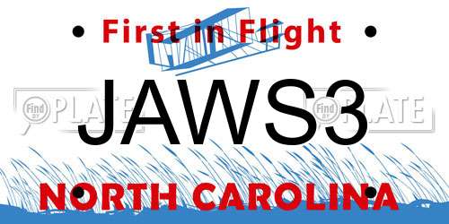 JAWS3 North Carolina License Plate