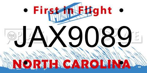 JAX9089 North Carolina License Plate