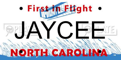 JAYCEE North Carolina License Plate