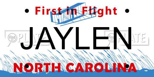 JAYLEN North Carolina License Plate