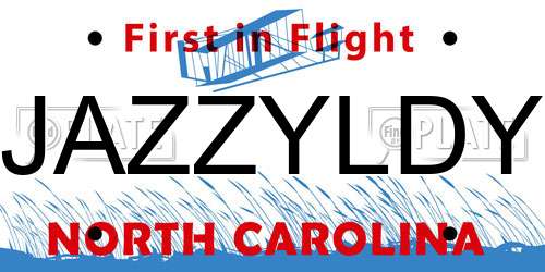 JAZZYLDY North Carolina License Plate