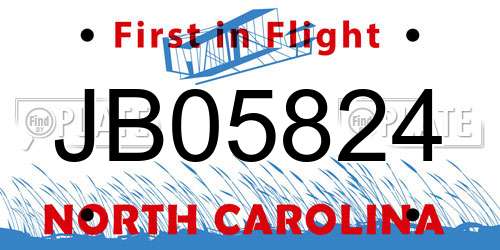 JB05824 North Carolina License Plate