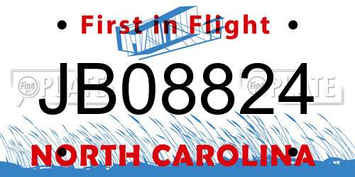 JB08824 North Carolina License Plate
