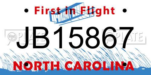 JB15867 North Carolina License Plate