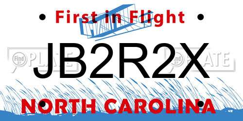 JB2R2X North Carolina License Plate