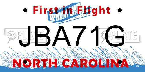 JBA71G North Carolina License Plate