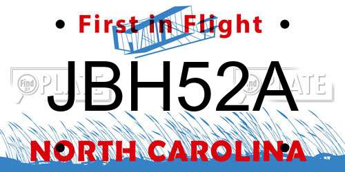 JBH52A North Carolina License Plate