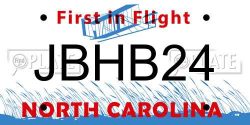 JBHB24 North Carolina License Plate