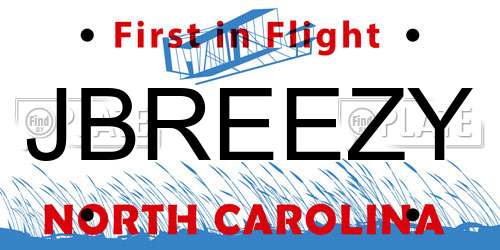 JBREEZY North Carolina License Plate