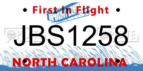 JBS1258 North Carolina License Plate