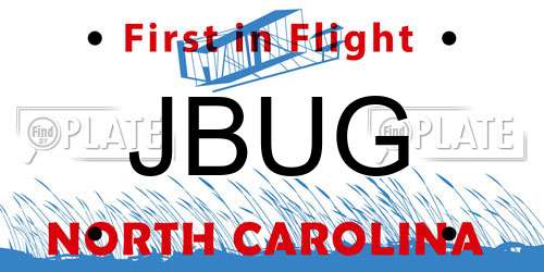 JBUG North Carolina License Plate