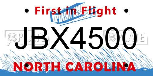 JBX4500 North Carolina License Plate