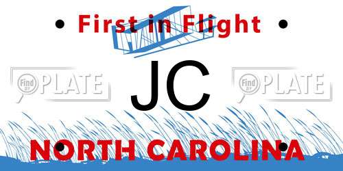 JC North Carolina License Plate