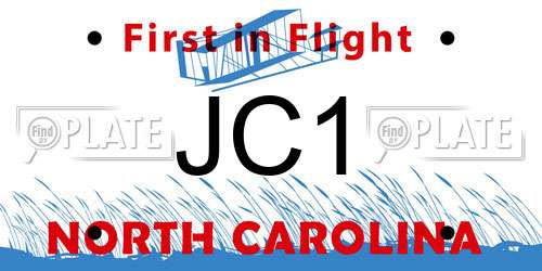 JC1 North Carolina License Plate