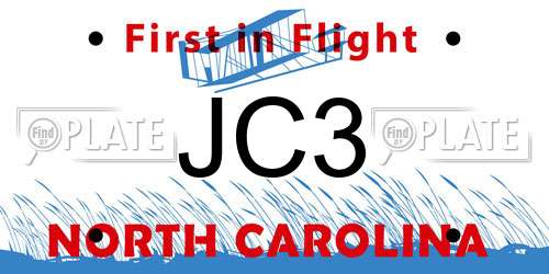 JC3 North Carolina License Plate
