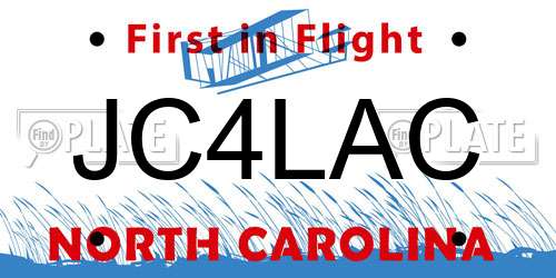 JC4LAC North Carolina License Plate