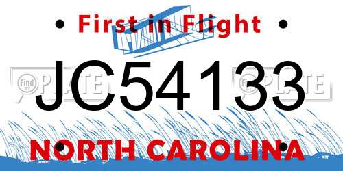 JC54133 North Carolina License Plate