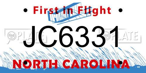 JC6331 North Carolina License Plate