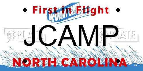 JCAMP North Carolina License Plate