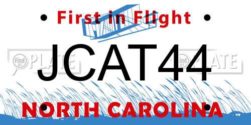 JCAT44 North Carolina License Plate