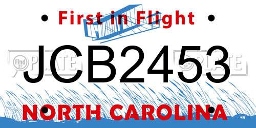 JCB2453 North Carolina License Plate