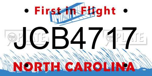 JCB4717 North Carolina License Plate