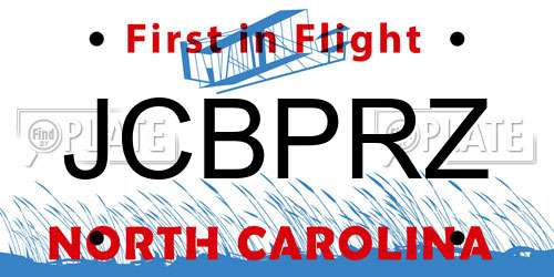 JCBPRZ North Carolina License Plate