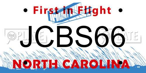 JCBS66 North Carolina License Plate