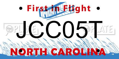 JCC05T North Carolina License Plate