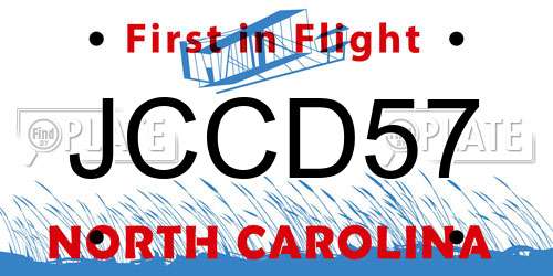 JCCD57 North Carolina License Plate