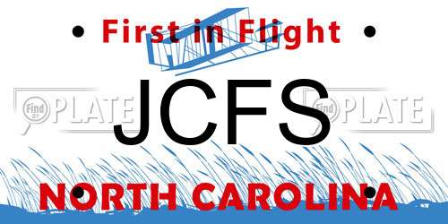 JCFS North Carolina License Plate