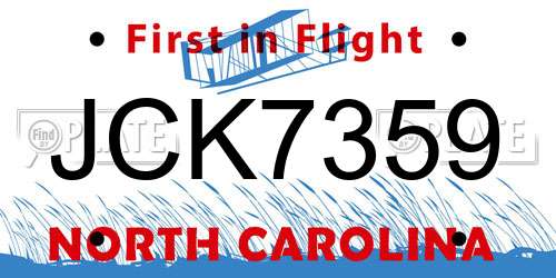 JCK7359 North Carolina License Plate