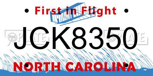 JCK8350 North Carolina License Plate
