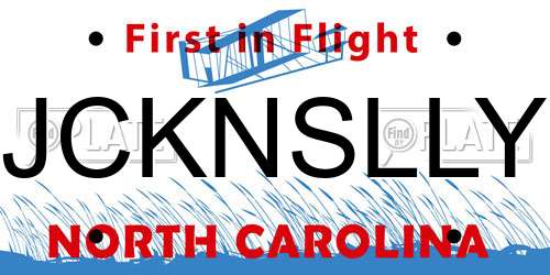JCKNSLLY North Carolina License Plate