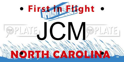 JCM North Carolina License Plate