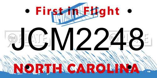 JCM2248 North Carolina License Plate