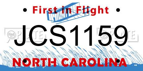 JCS1159 North Carolina License Plate