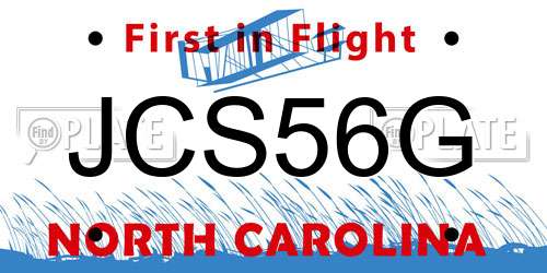 JCS56G North Carolina License Plate
