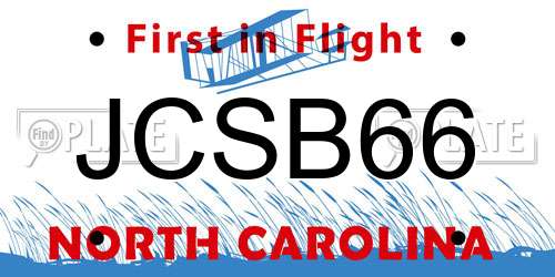 JCSB66 North Carolina License Plate
