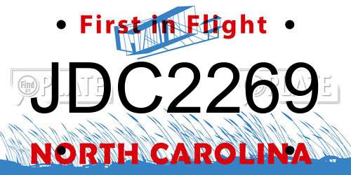 JDC2269 North Carolina License Plate