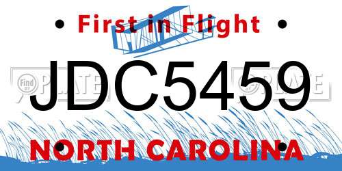 JDC5459 North Carolina License Plate