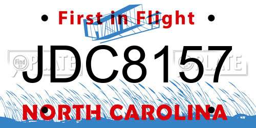 JDC8157 North Carolina License Plate