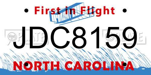 JDC8159 North Carolina License Plate