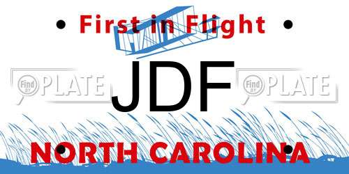 JDF North Carolina License Plate