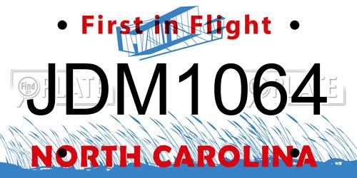 JDM1064 North Carolina License Plate