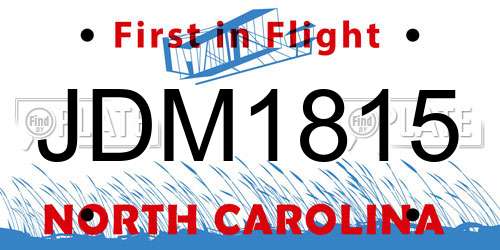 JDM1815 North Carolina License Plate