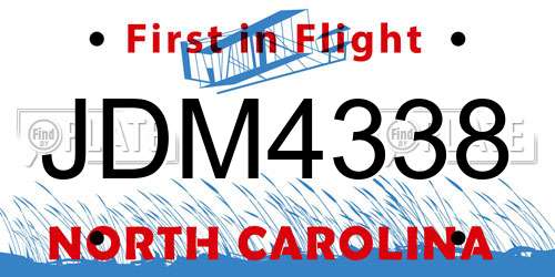 JDM4338 North Carolina License Plate
