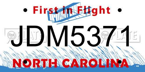 JDM5371 North Carolina License Plate
