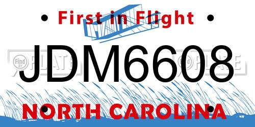 JDM6608 North Carolina License Plate
