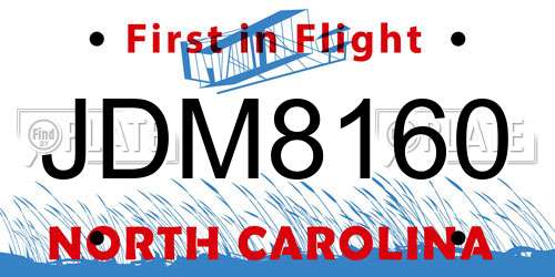 JDM8160 North Carolina License Plate
